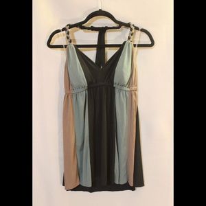 Bisou Bisou Tri-Colored Halter Top (Med)